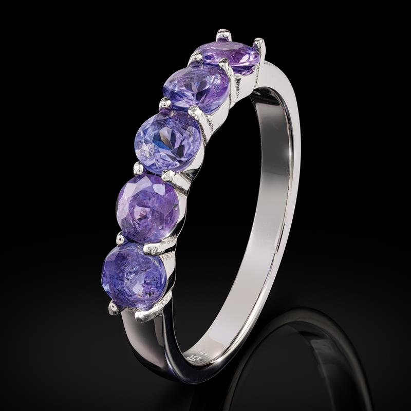 5-Stone Tanzanite Ring & Earring Set